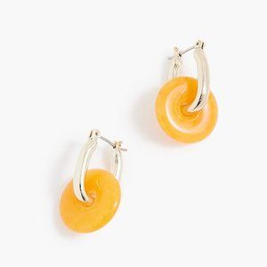 J. Crew | Small hoop earrings with semiprecious stone in Marigold | NWT